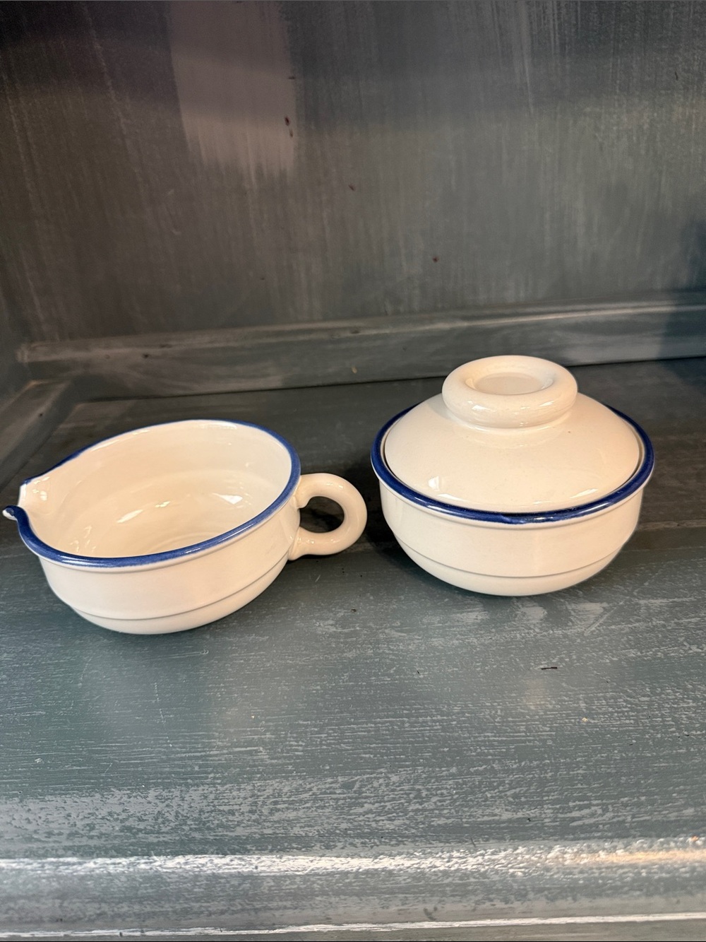 Vintage Mikasa Blue Glow Sugar and creamer set
